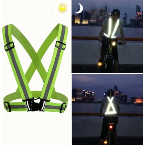 Adjustable Safety Security High Visibility Reflective Vest Gear Elastic Stripes Jacket for Running Cycling Traffic Safety Jacket