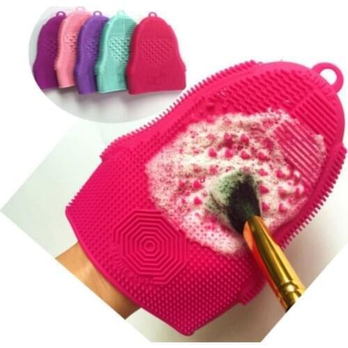 Silicone Cosmetics Cleanser Makeup Brush Cleaner Glove Cleaning Tool pad Reshaping makeup brush cleaner board new 100pcs