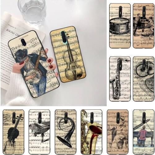 Music Violin dance piano papaer Soft Silicone TPU Phone Cover For Oppo A5 A9 2020 Reno2 z Renoace 3pro Realme5Pro