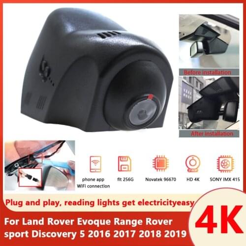 Hidden 2160P Plug and play Car DVR Wifi Camera Dash Cam For Land Rover Evoque Range Rover sport Discovery 5 2016 2017 2018 2019