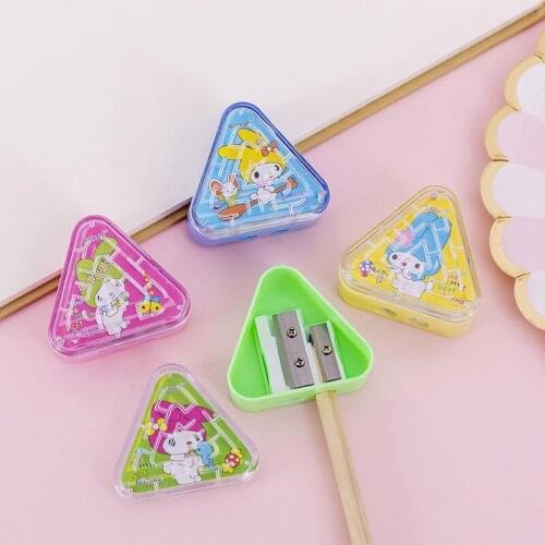 Double Hole Pencil Sharpener 50 pcs Cute cartoon maze Pen Sharpener For Girls Gifts school Supplies creative Korean Stationery