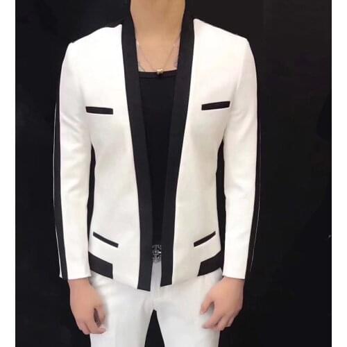 Trend Thin Section Self-cultivation Groom Wedding Mans Suit Veste Homme Costume Hairstyle Division Loose Coat Blazer Masculino