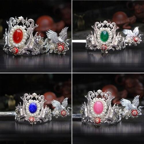 Vintage prince hair ornaments hair crown warrior cosplay head accessories halloween cosplay chinese ancient man cosplay