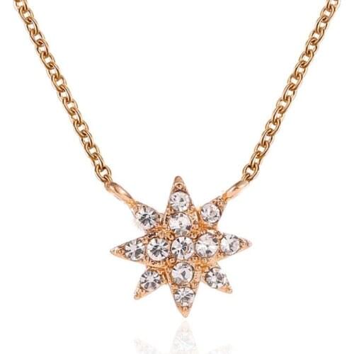 Luxury Diamonds-studded Sunflower Ladies Clavicle Chain Gold/Silver Color Popular Classic Star Necklace Jewelry