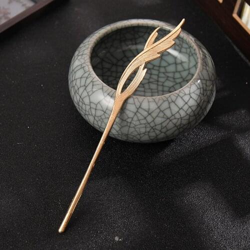 Chinese Vintage Hairpins For Women Fashion Leaf Shaped Antiques Hairpin Classic Style Hair Clips Elegant Hair Accessories ACRDDK