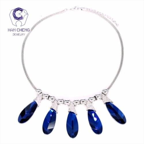 Cutting Leaves Created Crystal Necklaces & Pendants Silver Plated Statement Choker Necklace Women Jewelry Collier Vintage