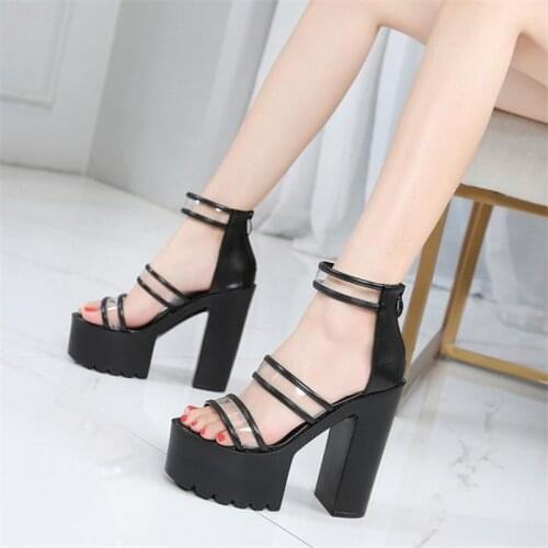 Women High Heels Pumps Elegant Sandals Super High Heel 15cm Open Toe Platform Sandals Ladies Gladiator Sandals Party Shoes