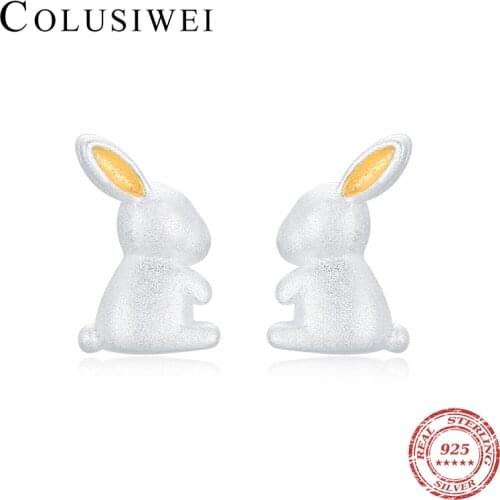 Colusiwei Hypoallergenic Stud Earrings for Girls Women S925 Sterling Silver Cute Rabbit Animal Jewelry Gifts for Girl Women