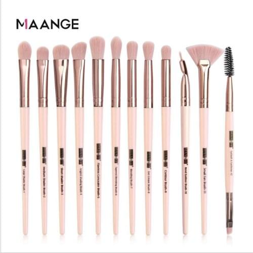12 pcs/lot Makeup Brushes Set Eye Shadow Blending Eyeliner Eyelash Eyebrow Brushes For Make up Portable Eye Brush Set T0582