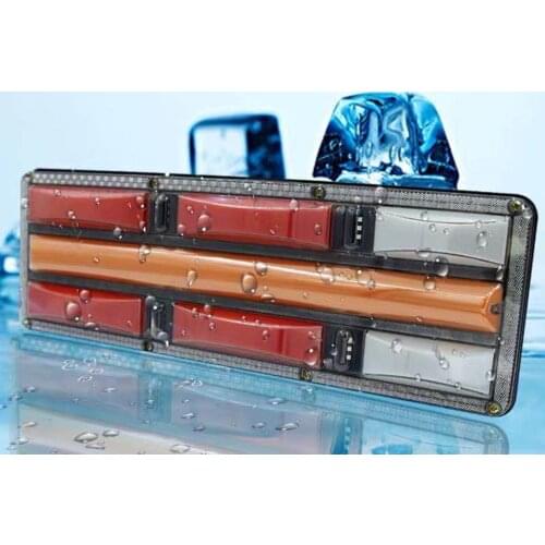 2pcs 24V Truck LED Rear Taillight 41CM Waterproof guiding water Warning Flowing Signal Light trailer traffic reversing lamp