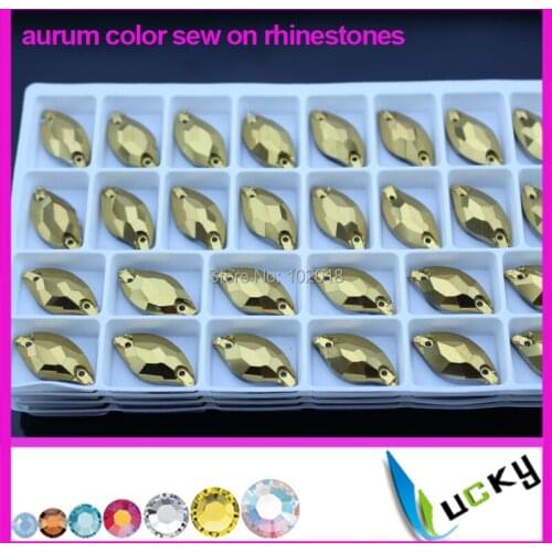 2014 New!Freeshipping 112pcs 10*20mm sew on rhinestones number 3073# Aurum strass crystal beads Mermaid shape for wedding dress