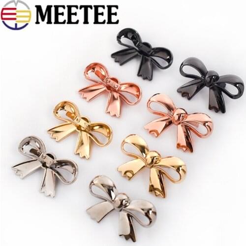 5/10pcs Meetee 60mm Bowknot Decorative Buckle for Bag Metal Buckles Clothes Shoes Belt Clasp DIY Leather Crafts Accessories
