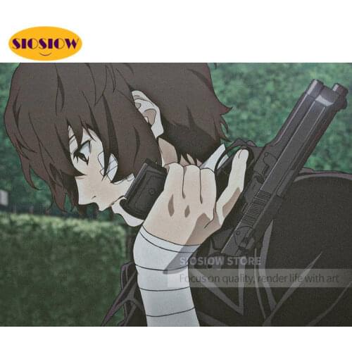 5D Diy Diamond Embroidery Dazai Osamu Japanese Anime Manga Bungo Stray Dogs Diamond Painting Cross Stitch Gifts Decor Girls Room