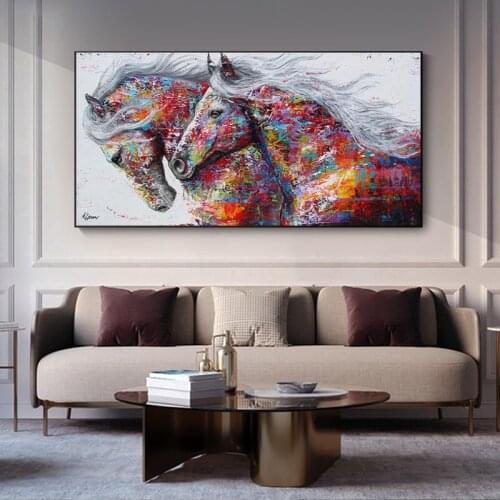 Abstract Oil Painting Large Size Canvas Horse Poster Prints Animal Wall Pictures for Living Room Home Decor Cuadros Decoracion