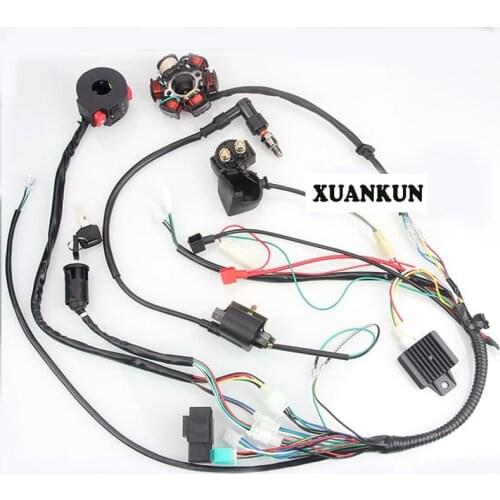 Motocross ATV Accessories 110CC-125CC Six-stage Coil Wiring Harness Ignition Switch System
