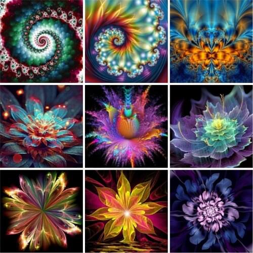 Huacan Diamond Embroidery Flower Diamond Painting Mosaic Fantasy Peony Floral Home Decor Crystal Hobby Gift