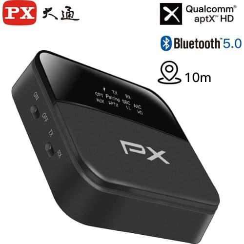 PX Low Latency bluetooth 5.0 audio transmitter receiver wireless stereo adapter aptX HD for TV heaphone ampilifer
