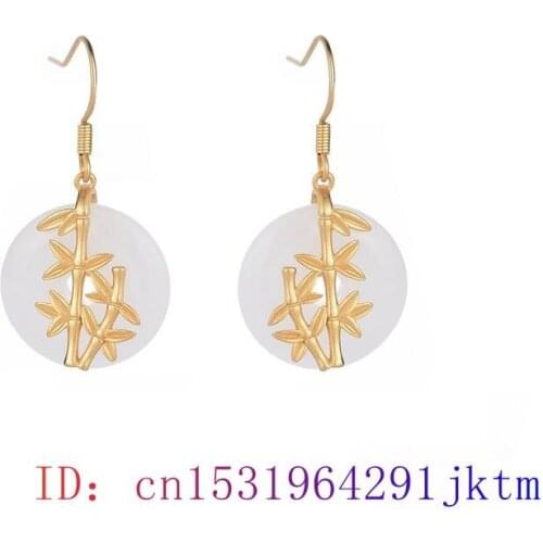 White Jade Doughnut Earrings Jewelry Fashion Charm Gifts Amulet Agate Crystal 925 Silver Natural Zircon Gemstone Chalcedony