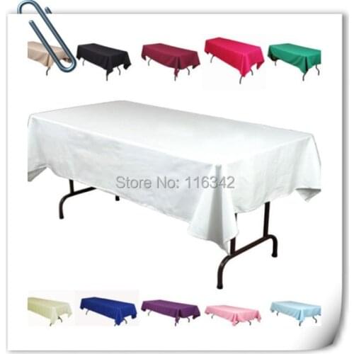 Factory price table linen 10pcs 150*320cm Rectangle table cloth 180GSM For Wedding &Hotel & Banquet Free shipping MARIOUS