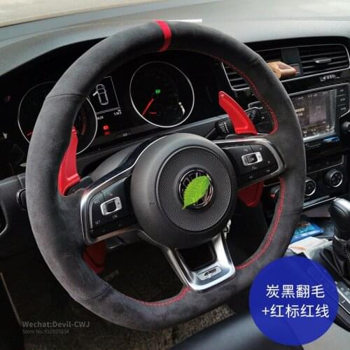Steering wheel cover for Volkswagen Lavida plus Sagitar Golf Magotan Lamando Bora Passat Tiguan leather Auto parts accessories