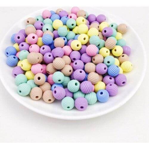 Wooden Beads 100PC 18MM Curtain Make Gland Ornament Kids Room DIY Candy Color Wood Bead Garland Living Room Wall Decor Teether