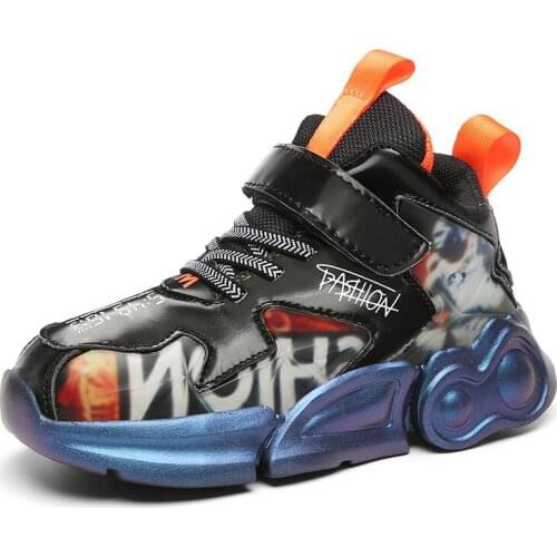 2021 Children Boys Sport Casual Sneakers Shoes Kids Running Shoes PU Leather Trainer Child Walking Shoes