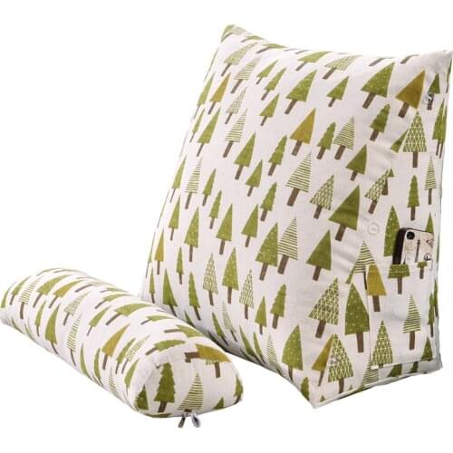 Living Room Sofa Cushion Pillow Quality Cotton Linen Waist Backrest With Round Pillow For Bedroom Nap Comfortable Back Cushions