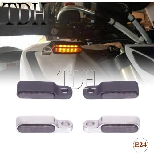 For Harley Yamaha Honda Cafe Racer Scooter E24 Motorcycle LED Black/Chrome Indicators Turn Signal Amber Running Light Mini Lamp