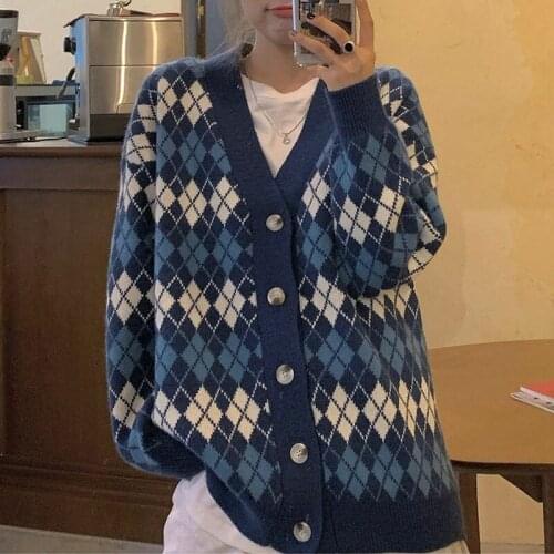 Cardigan sweater 2021 autumn winter versatile new womens Korean knitwear popular retro French loose cardigan sweater coat