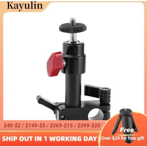 Kayulin 90-Degree Rod Rig Clamp with 50mm Rod And Mini Ball Head Bracket Holder Mount height direction is adjustable Universal