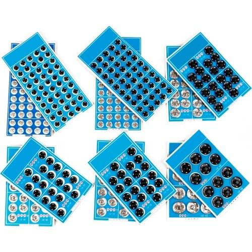 Snap Buttons Black Silver Metal Fasteners Press Button 8/12/16/18/20mm Iron Stud Plating Round Button Garment Sewing Accessories