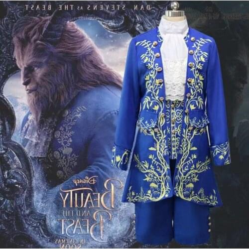 Free shipping Movie Beauty and the Beast Cosplay Costume Adam Prince Costume Beast Headgear Halloween Carnival Party Uniform