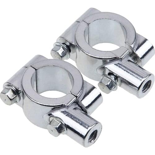 2 Pairs Motorcycle Handlebar Bracket Mount Holder 8mm Thread Mirror Adapters