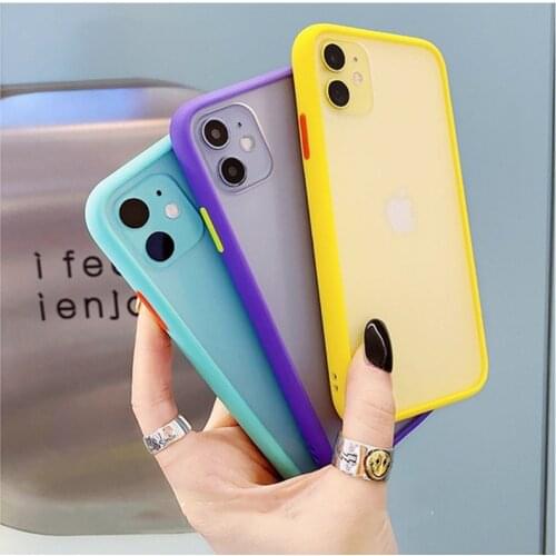 Mint Hybrid Matte Bumper Phone Case for iPhone 12 11 Pro Max Case Xr Xs 6s 8 7 Plus Shockproof Soft Tpu Silicone Matte Cover