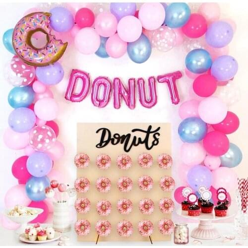 Wayfun Donut Stand Wall Holder Doughnut Tableware Happy 1st Birthday Party Decoration Candy Bar Baby Shower Donut Party Supplies