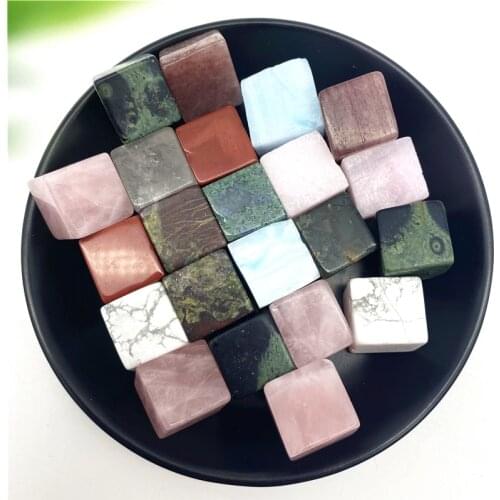 50g Kinds Natural Pink Crystal Cube Quartz Polished Stone Crystal Gravel Healing Gemstone Natural Stones and Minerals