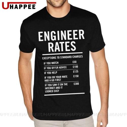 Oversize Engineer Labour Rates T-Shirts Mens Punk Rock Short Sleeved Mens Water Printed Shirt 90s Clothing