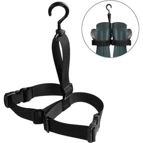 Nylon Ribbon Hanging Shoes Hook Holder Fishing Wader Boot Hanger Strap Belt Drying Wader Rack Adjustable Storage Hanger