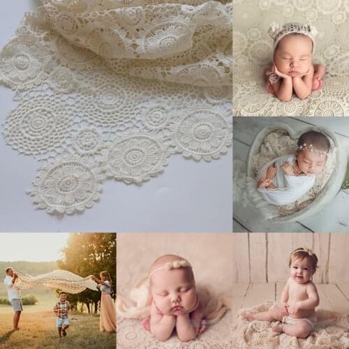 Newborn Baby Toddler Photography Prop Hollow Lace Blanket Basket Filler Backdrop 900C