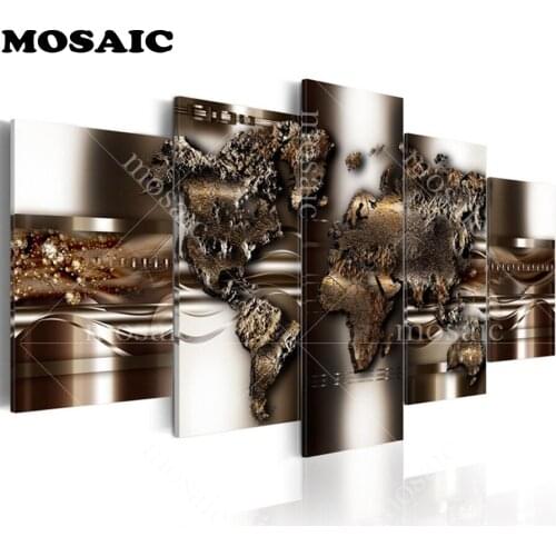 Full square resin Diamond embroidery" World Map"5D DIY diamond painting Cross Stitch Multi-picture home decoration mosaic