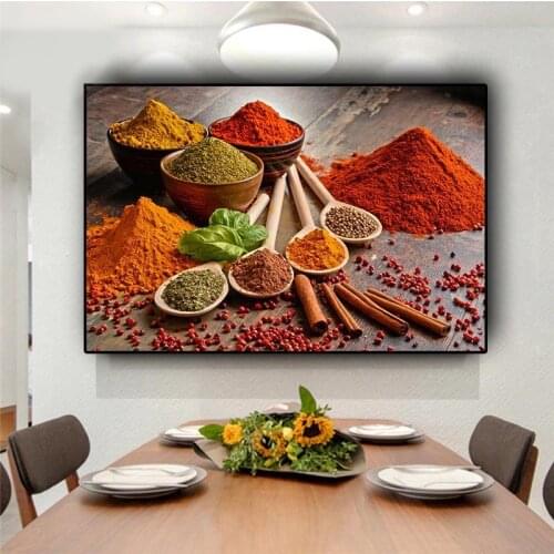 Kitchen Decor Poster And Printing Vegetable Grains Spices Anime Poster Modern Wall Art Picture Living Room Decor Minimalist Art