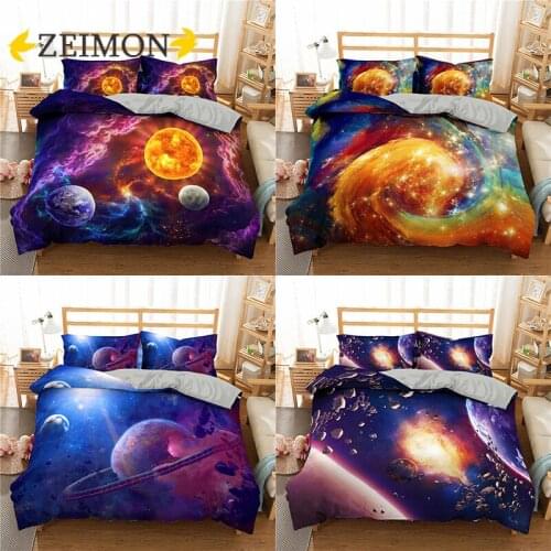 ZEIMON Nordic Planet Simple Bedding Set Adult Duvet Cover Sets Bedclothes Single Double Queen King size Qulit Covers