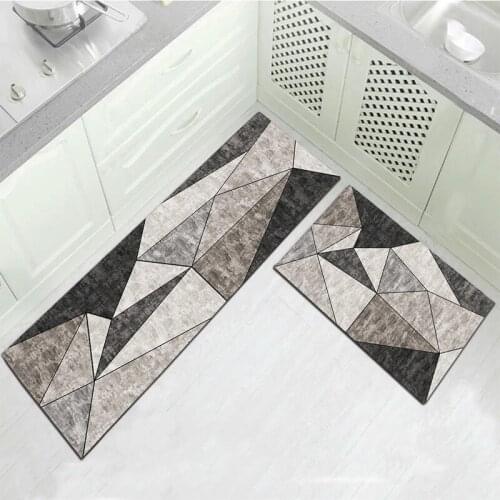 Kitchen Mat Anti-Slip Bathroom Carpet Slip-Resistant Washable Nordic Geometric Entrance Door Mat Hallway Floor Area Rug