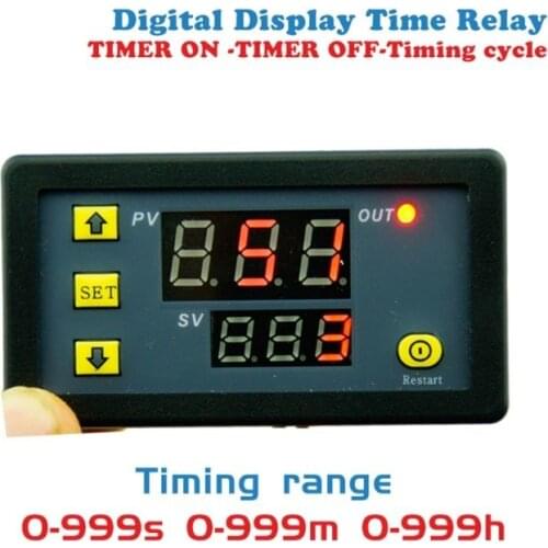 12V Timing Delay Relay Module Thermostat Digital LED Dual Display 0-999 hours