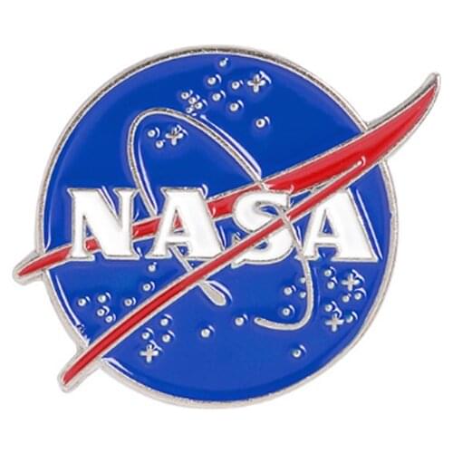 Blue Round Enamel Pins Astronauts Space Badge Brooch on Clothes Aerospace Boy Handbag Backpack School Bag