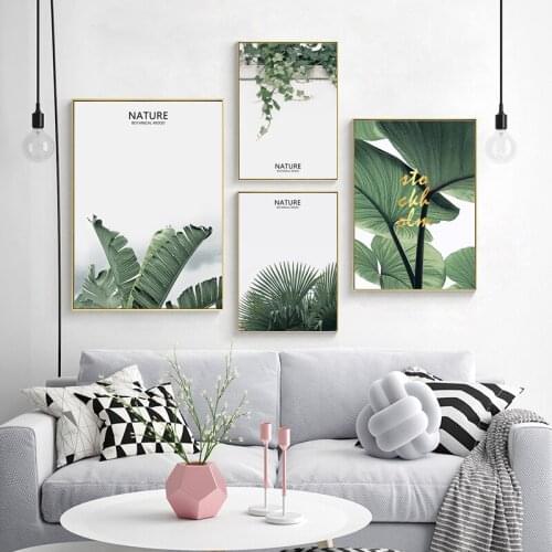 Fresh Green Plant Nordic Poster Multi Combination Canvas Paintings For Living Room Home Decoration Wall Art Pictures No Frame
