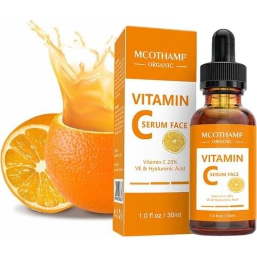 30ml Pure Vitamin C Face Serum Hyaluronic Acid Anti-wrinkle Vc Serum Liquid Freckle Removal Acne Scars Fade Dark Spot