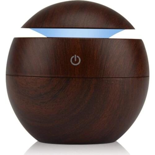USB Wood Grain Essential Oil Diffuser 130ml Ultrasonic Humidifier Household Aroma Diffuser Aromatherapy Mist Maker with LED