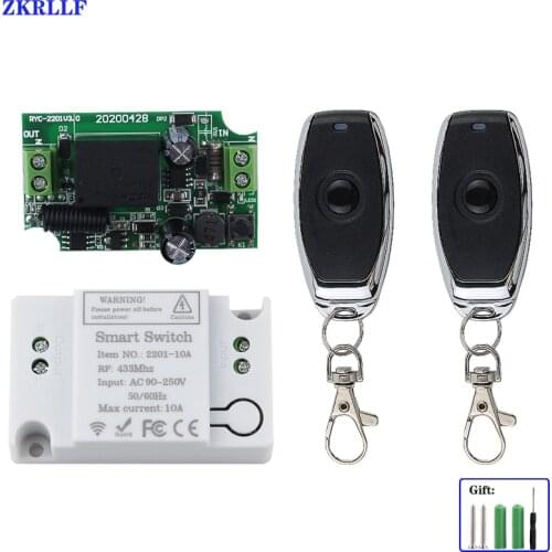 Bedroom/Hall/Ceiling Lamp Universal Wireless Remote Control Switch AC 85V-220V RF Relay Receiver Module with Key Fob Transmitter