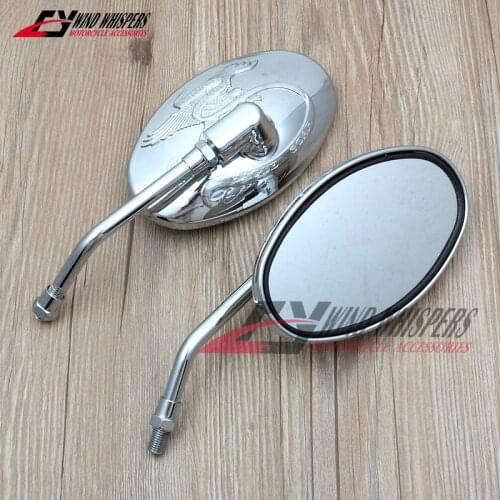 2X10mm Motorcycle eagle Logo rear view mirrors For Indian Scout Sixty Magna Steed Shadow 250 400 750 vulcan VN 400 800 900 1700